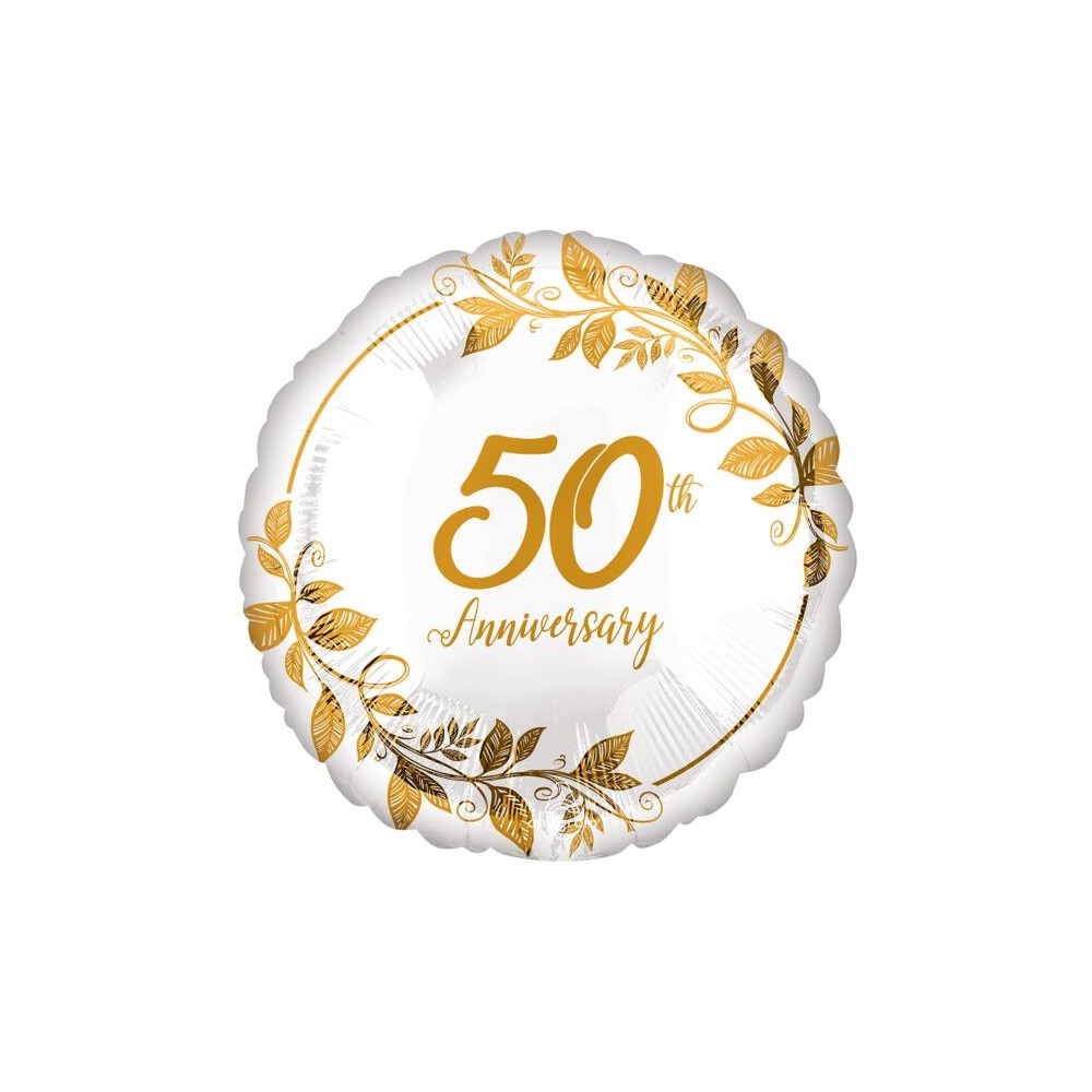 Balon foliowy 18'', Happy 50th Anniversary