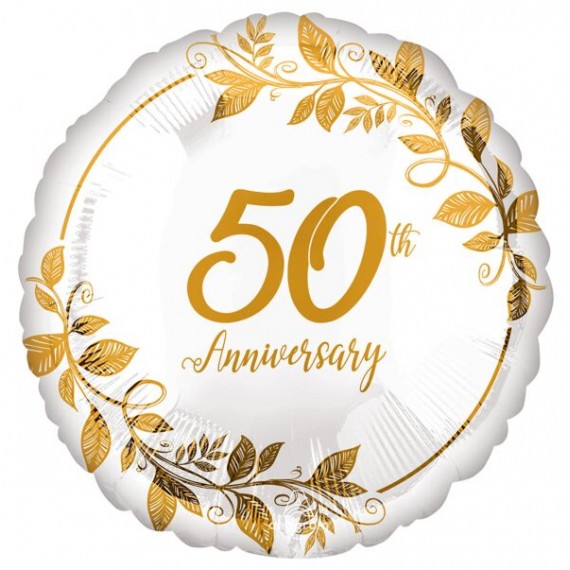 Balon foliowy 18'', Happy 50th Anniversary