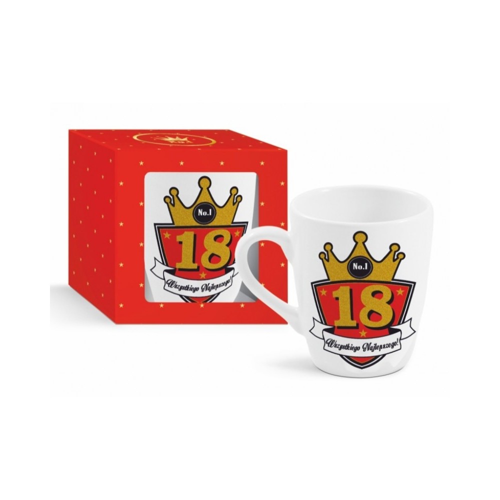 Kubek urodzinowy brokat 300ml - 18