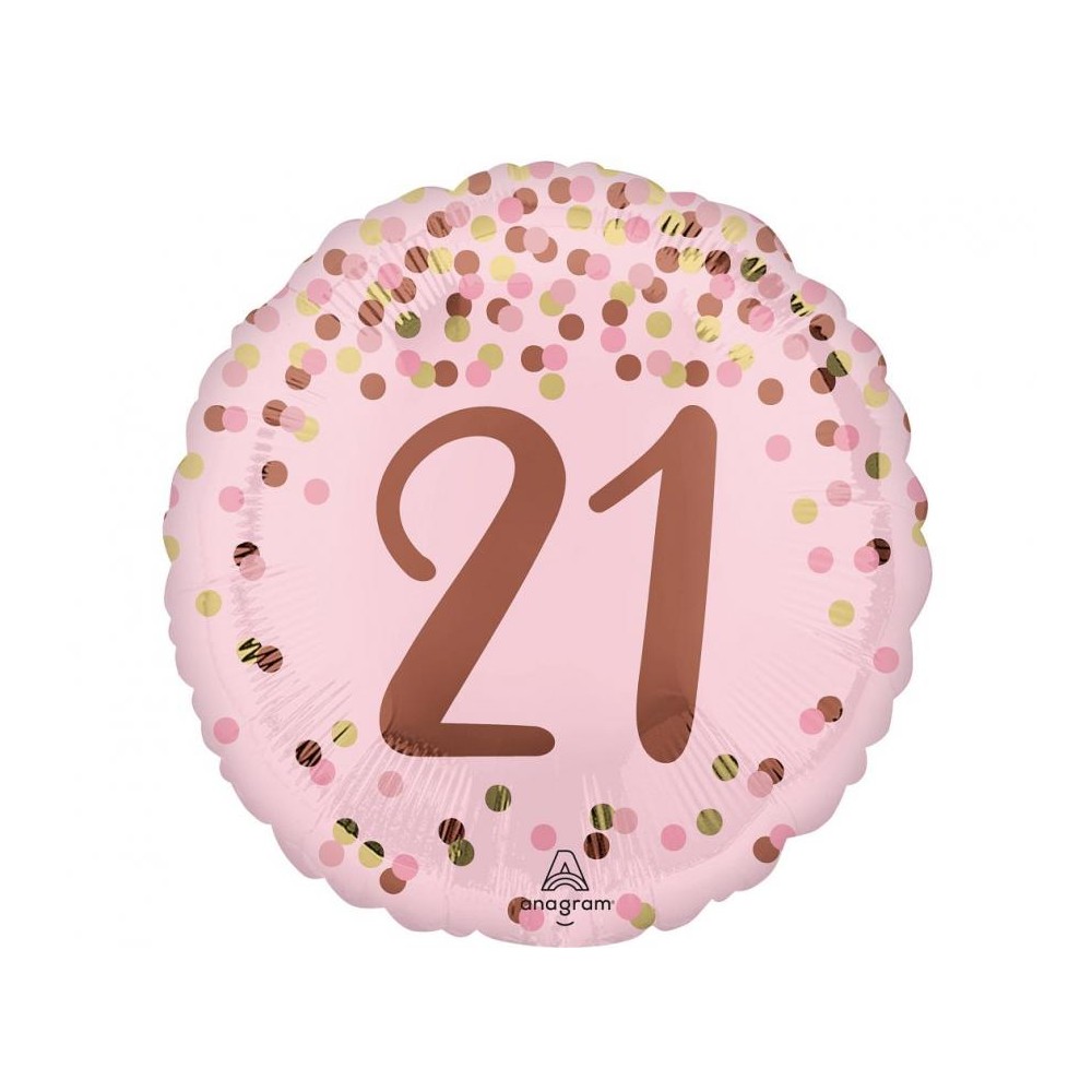 Balon foliowy 17" Pretty pink 21st birthday