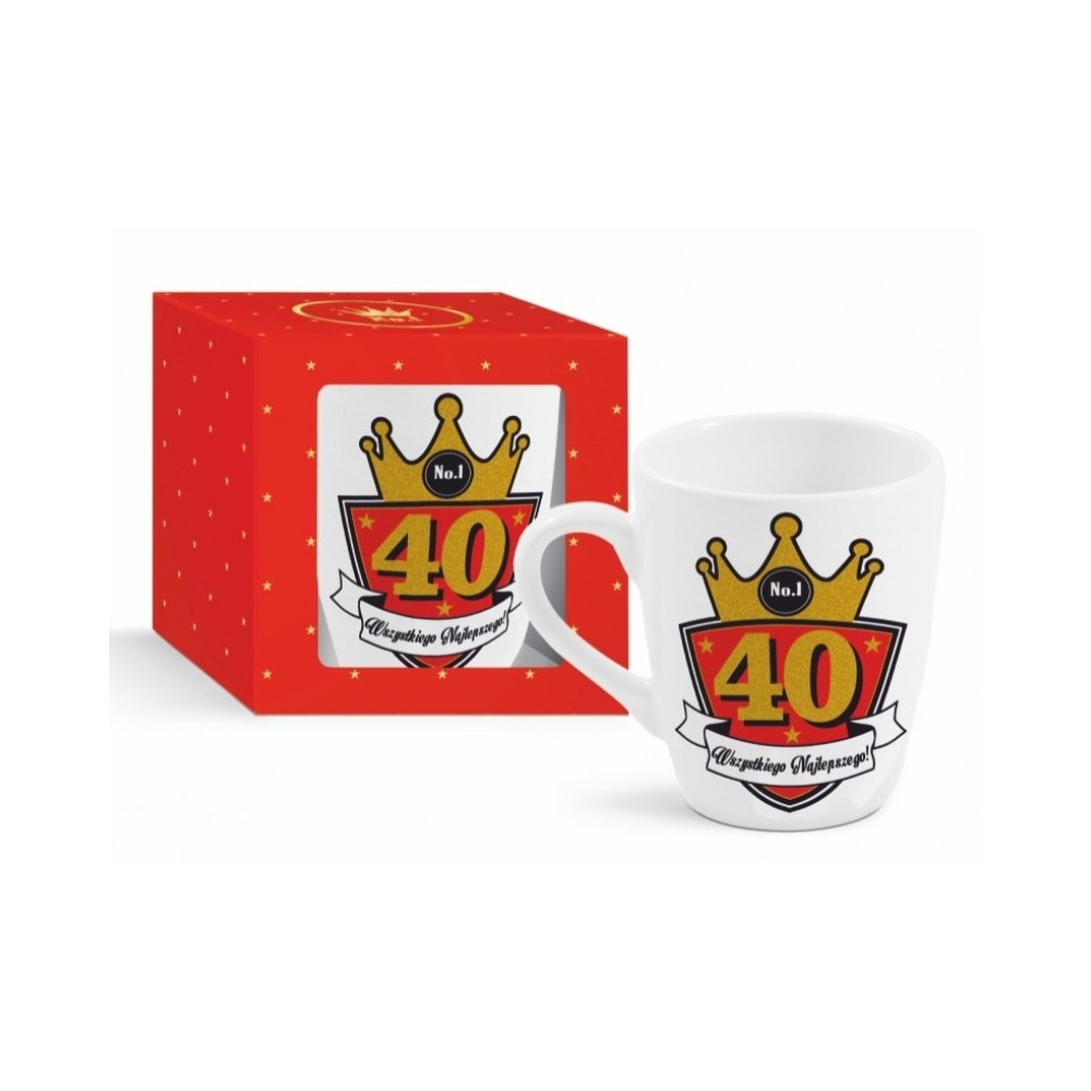 Kubek urodzinowy brokat 300ml - 40