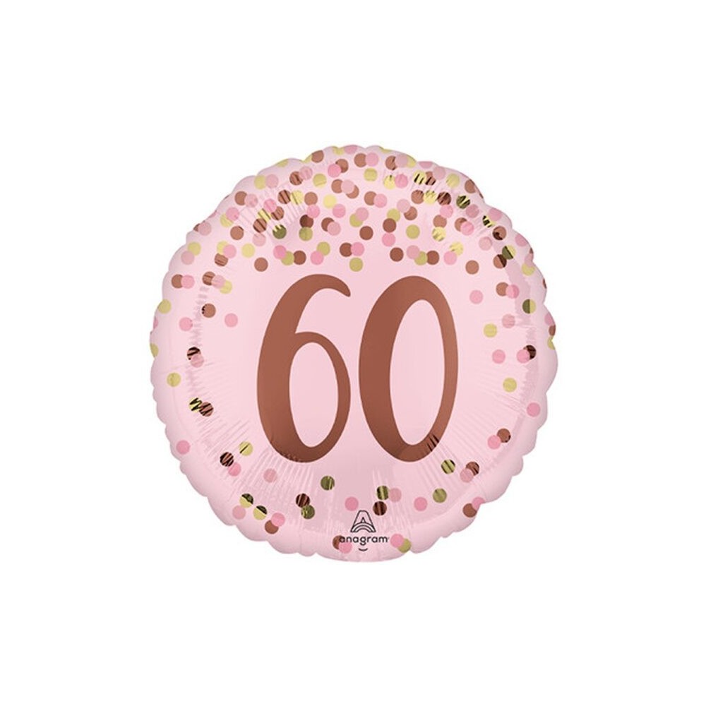 Balon foliowy 17'', Pretty Pink 60th Birthday
