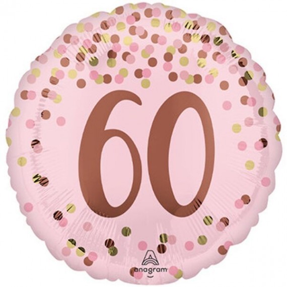 Balon foliowy 17'', Pretty Pink 60th Birthday