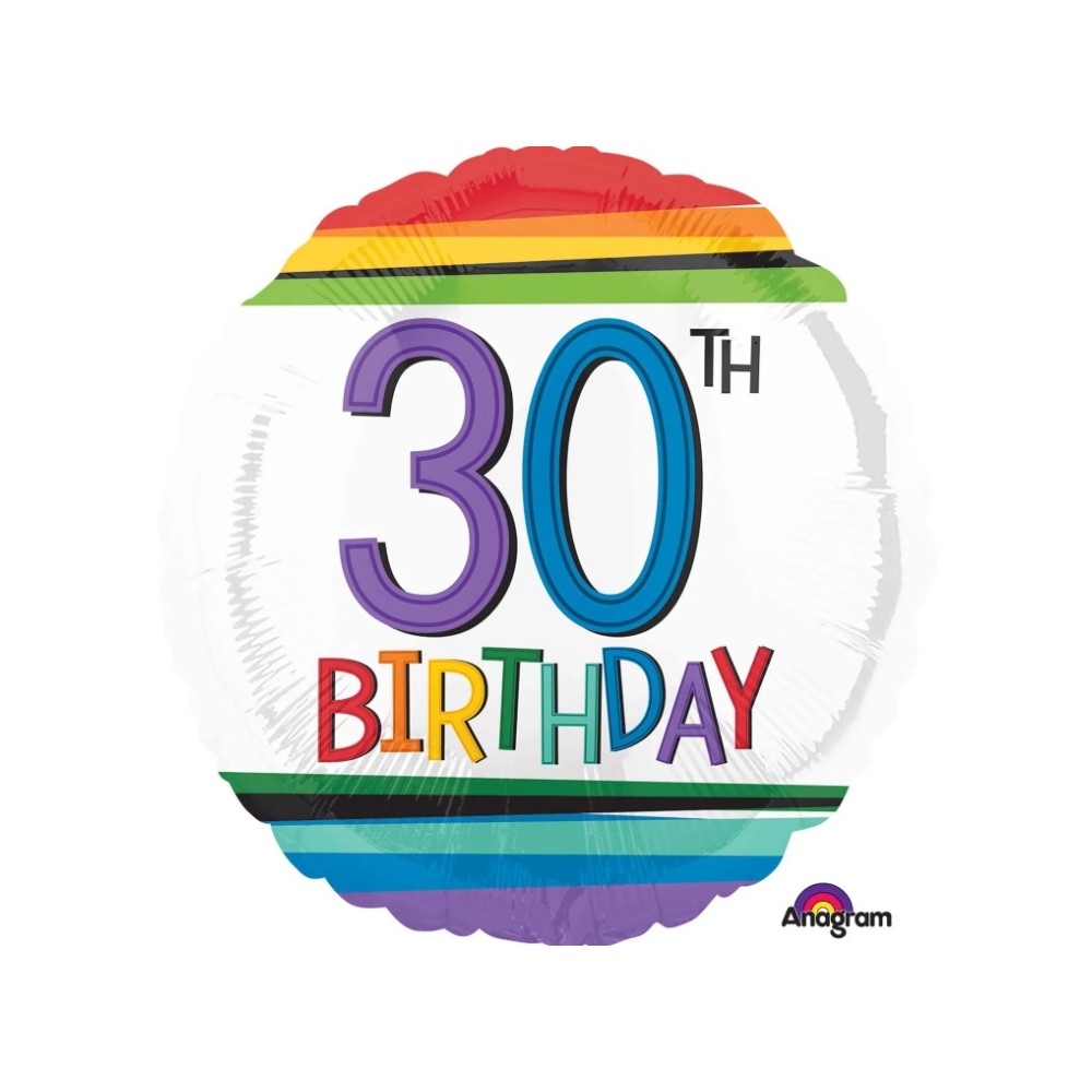 Balon foliowy 17", 30th Birthday