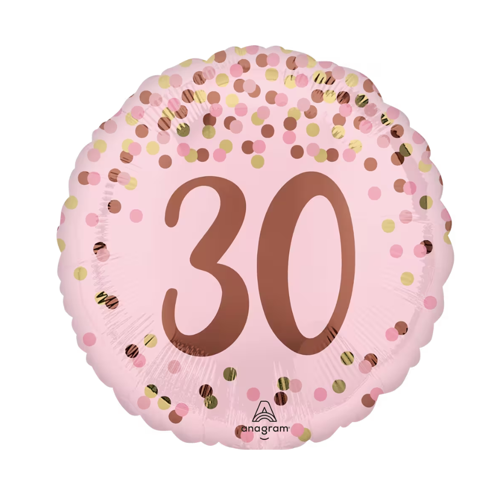 Balon foliowy 17'', Pretty Pink 30th birthday