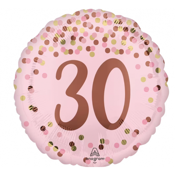 Balon foliowy 17'', Pretty Pink 30th birthday
