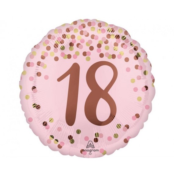 Balon foliowy 17" Pretty pink 18th birthday