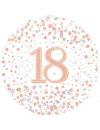 Balon foliowy 18'', Holograficzny White Rose Gold 18