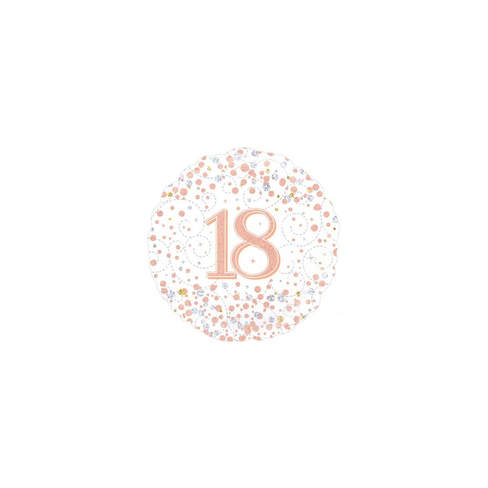 Balon foliowy 18'', Holograficzny White Rose Gold 18