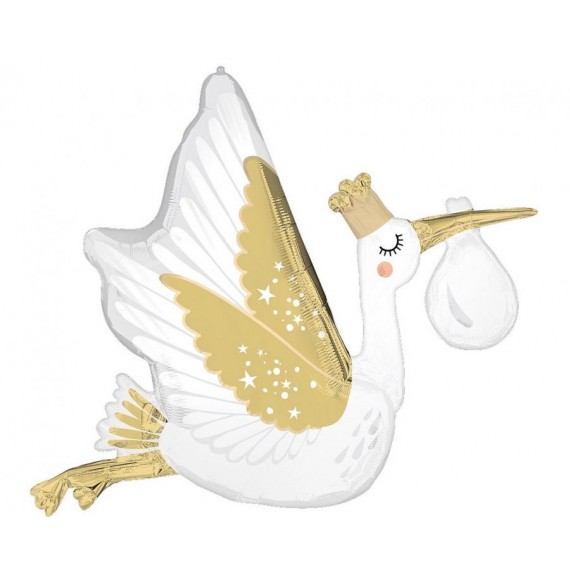 Balon foliowy 35'', Satin Special Delivery Baby, bocian