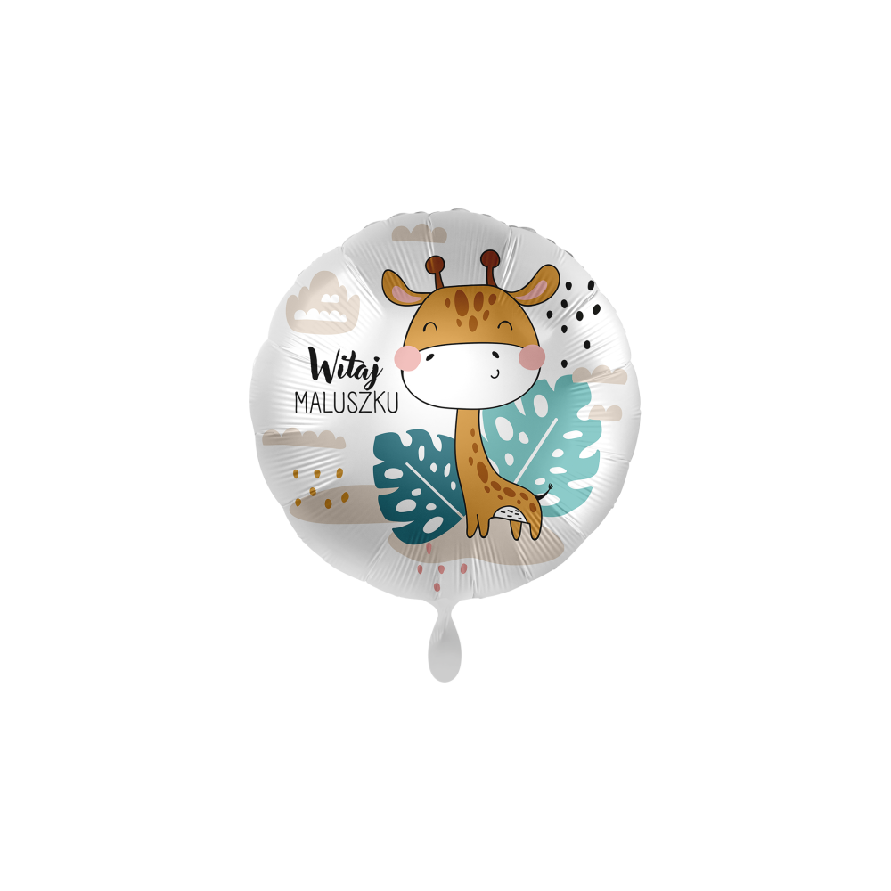 Balon foliowy 17'', Witaj maluszku, żyrafa