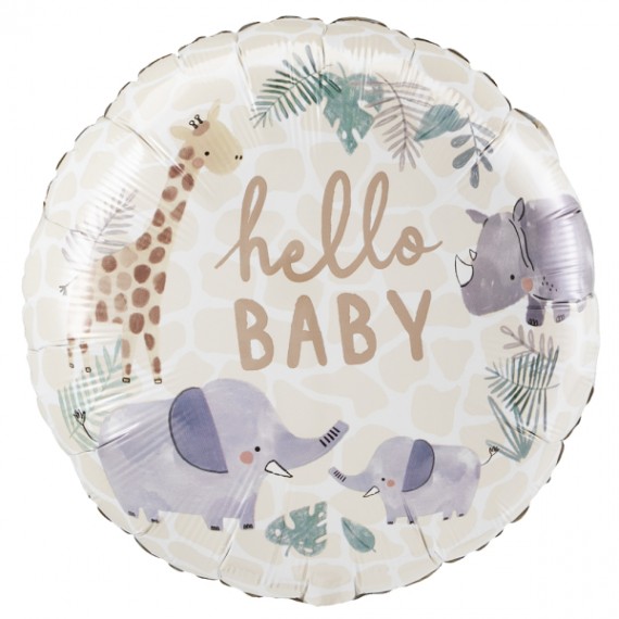 Balon foliowy 17'', safari, hello baby