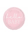 Balon foliowy 18" Hello baby, różowy