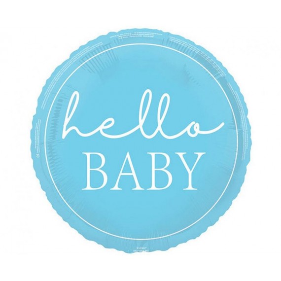 Balon foliowy 18" Hello baby, niebieski