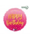 Balon foliowy 18'', Pink Happy Birthday
