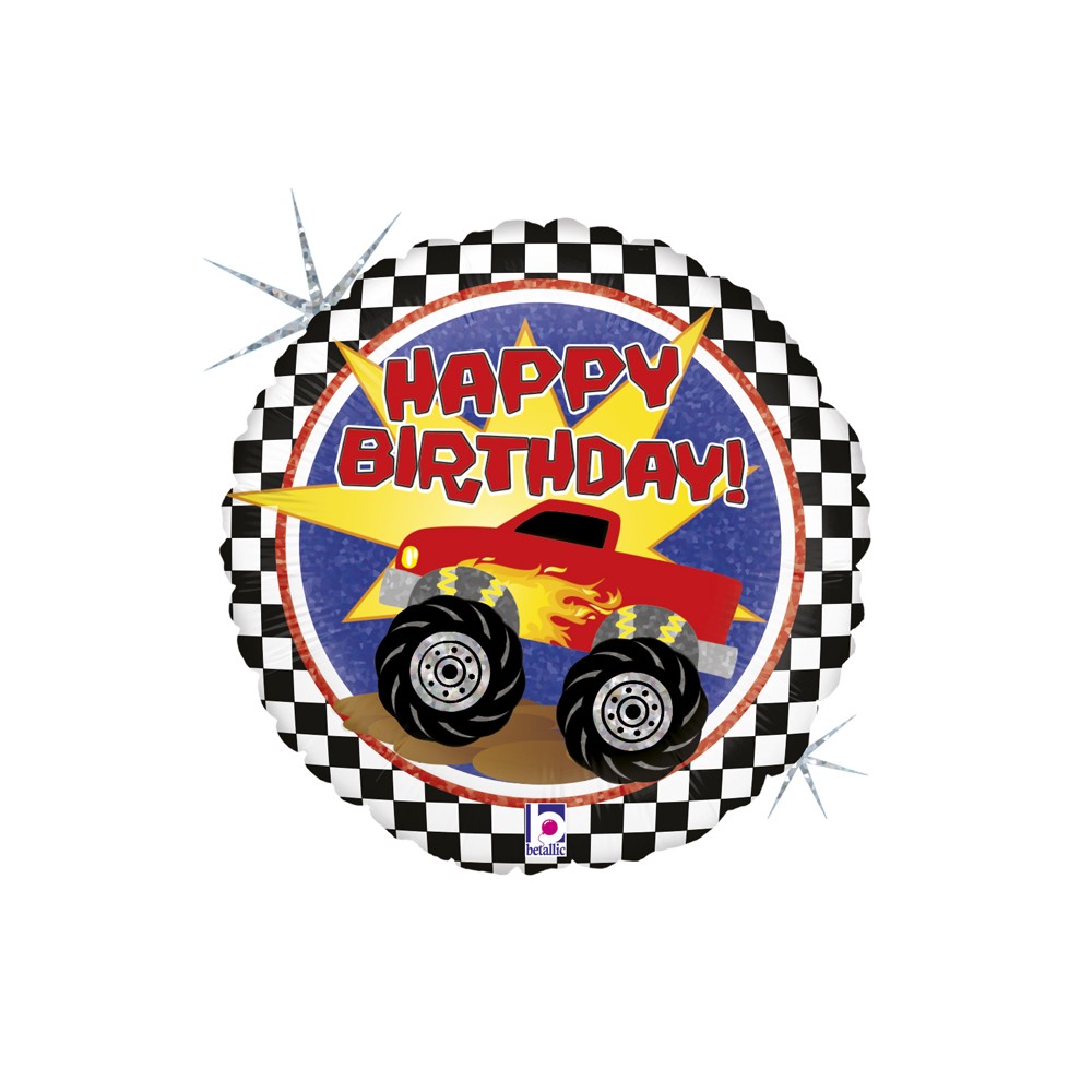 Balon foliowy 18'', Monster truck Happy Birthday