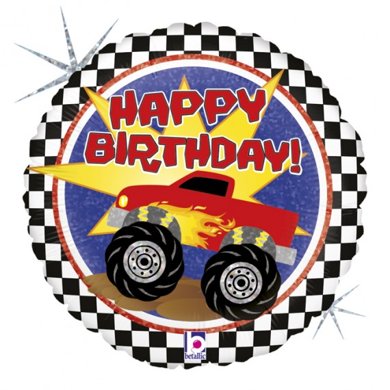 Balon foliowy 18'', Monster truck Happy Birthday