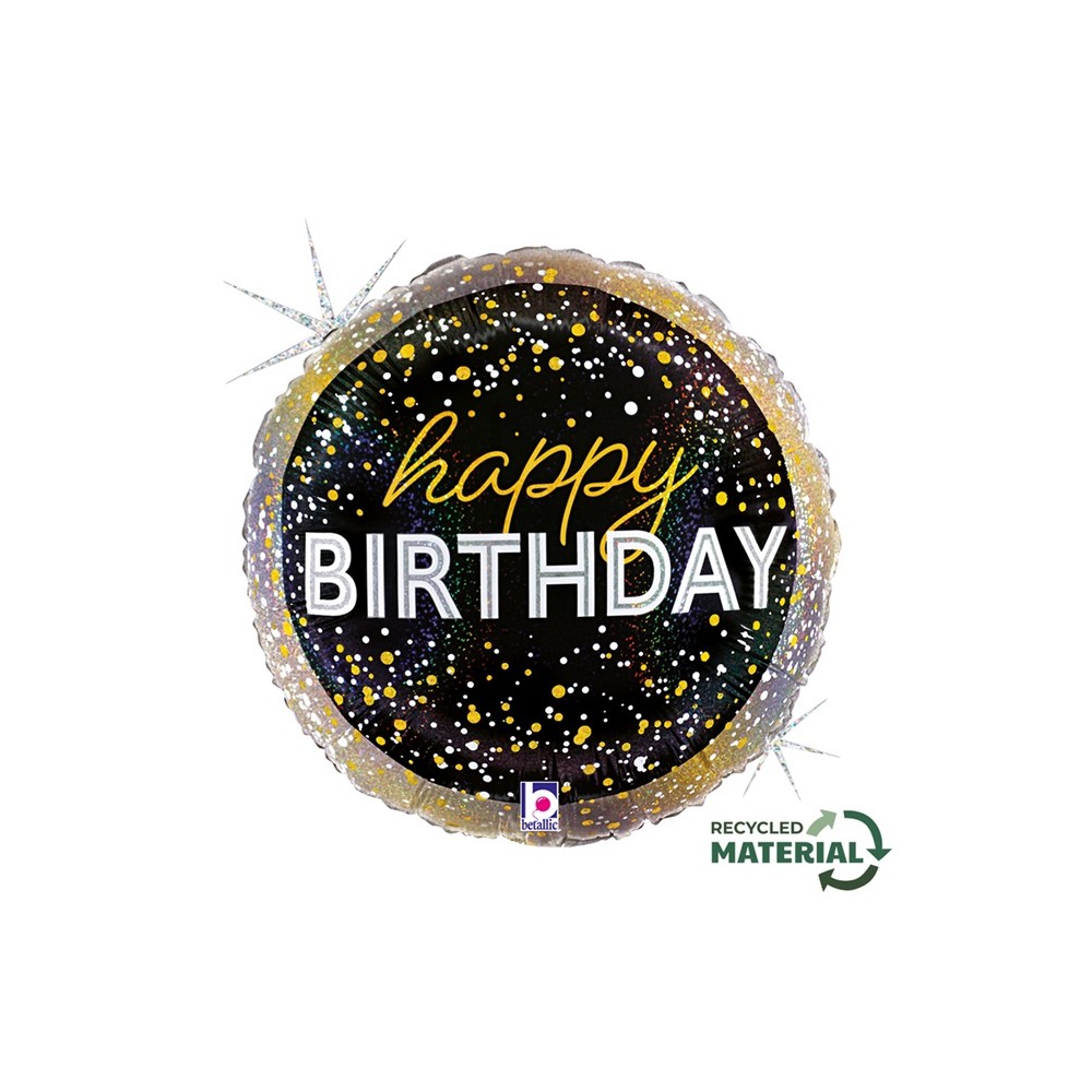 Balon foliowy 18'', Metallic Birthday Party