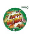 Balon foliowy 18'', Happy Birthday Dinozaury