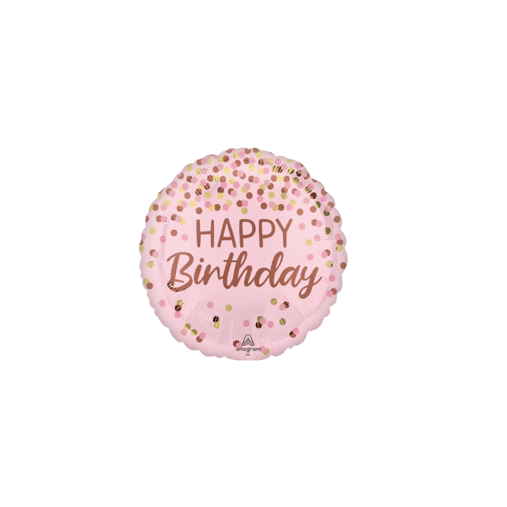 Balon foliowy 17'', Preety Pink Happy Birthday