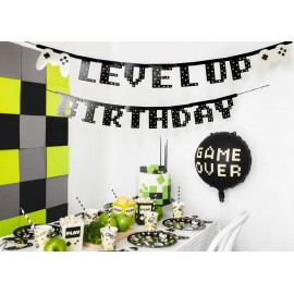 Balon foliowy Game over, 45 cm, czarny