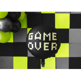 Balon foliowy Game over, 45 cm, czarny