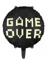 Balon foliowy Game over, 45 cm, czarny