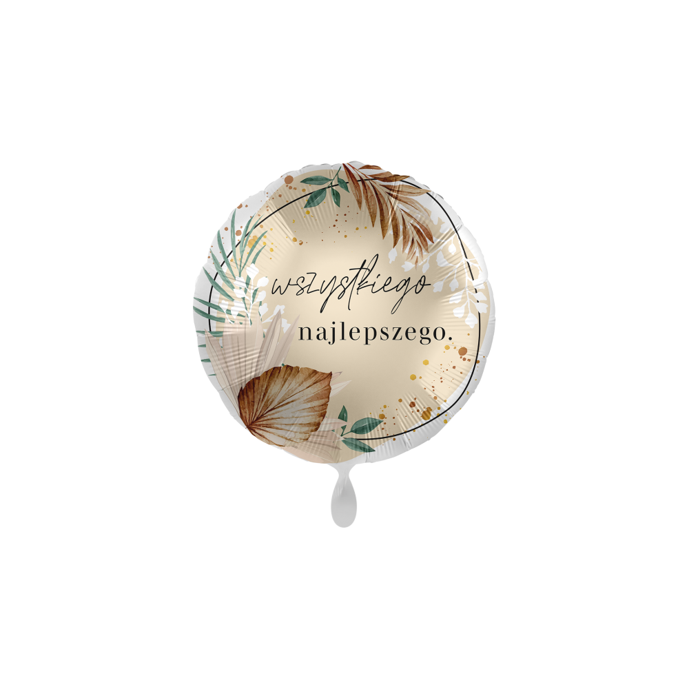 Balon foliowy 17'', Boho Wszystkiego Najlepszego