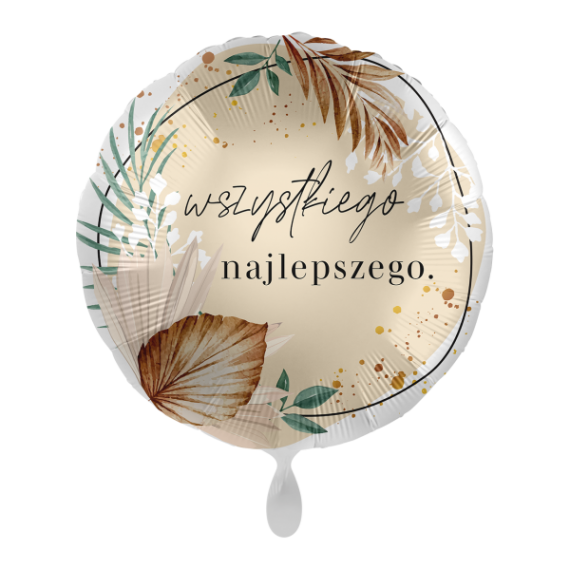 Balon foliowy 17'', Boho Wszystkiego Najlepszego