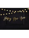 Baner Happy New Year, złoty, 66x18cm