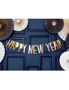 Baner Happy New Year, złoty, 10 x 90 cm
