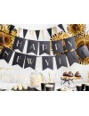 Baner Happy New Year, czarny, 15 x 170 cm