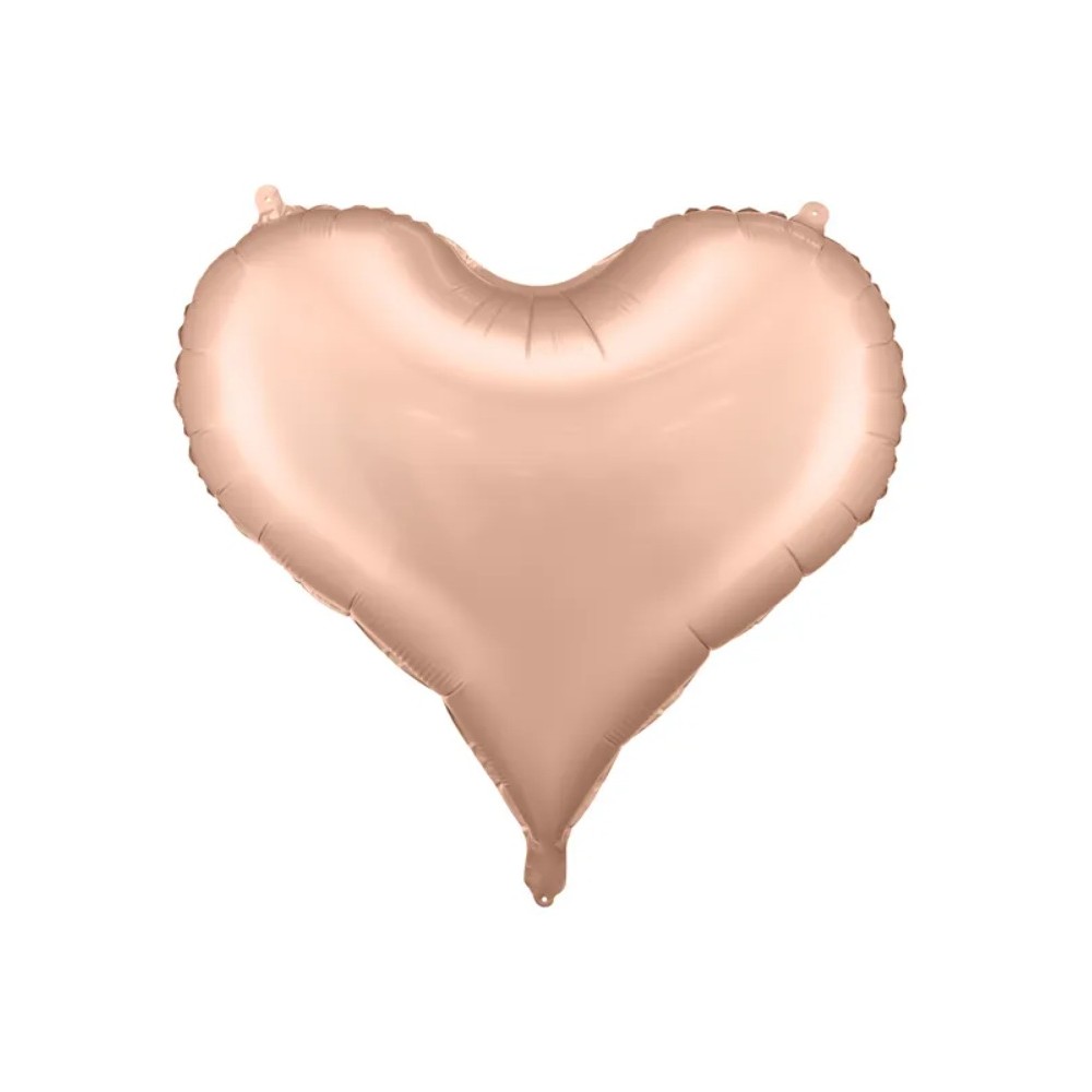 Balon foliowy Serce, 75x64,5 cm, różowe złoto