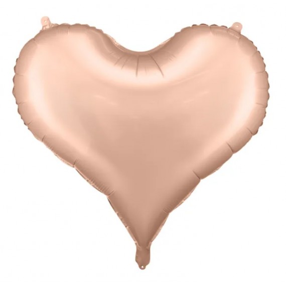 Balon foliowy Serce, 75x64,5 cm, różowe złoto