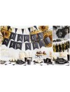Baner Happy New Year, czarny, 15 x 170 cm
