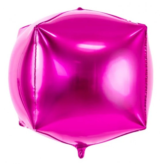 Balon foliowy Sześcian, 35x35x35cm, ciemny różowy