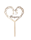 Topper drewniany - 15 Rocznica, 19 cm
