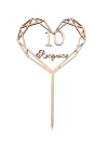 Topper drewniany - 10 Rocznica, 19 cm