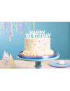 Świeczki urodzinowe Happy Birthday, 2.5 cm, biały