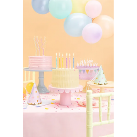 Świeczki urodzinowe Happy Birthday, 2.5 cm, biały