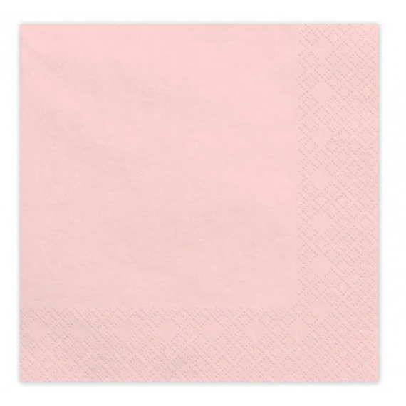 Serwetki papierowe, jasny różowy, 33x33cm