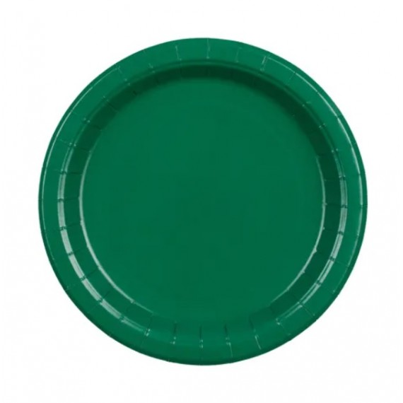 Talerzyki papierowe, ciemny zielony, 18cm