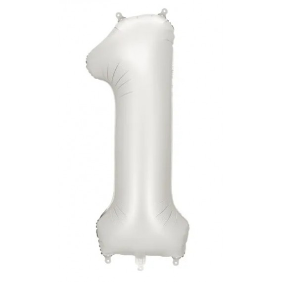 Balon foliowy Cyfra ''1'', 86cm, srebrny