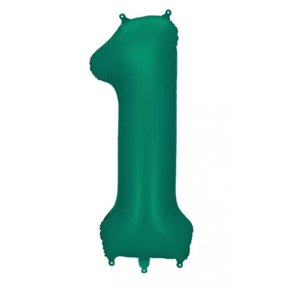Balon foliowy Cyfra ''1'', 86cm, butelkowa zieleń