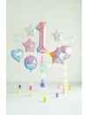 Balon foliowy Cyfra ''1'', 86cm, pastelowy tęczowy