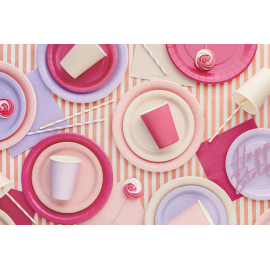 Kubeczki papierowe, ciemny różowy, 250ml