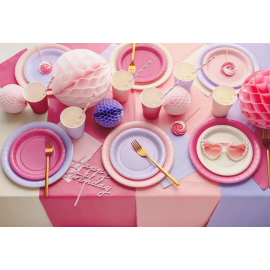 Kubeczki papierowe, ciemny różowy, 250ml