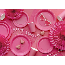 Kubeczki papierowe, ciemny różowy, 250ml