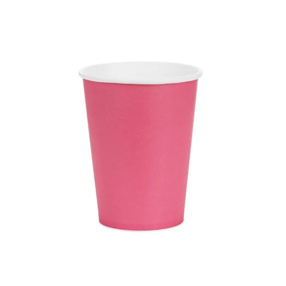 Kubeczki papierowe, ciemny różowy, 250ml