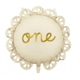 Balon foliowy pastylka z falbanką One, 51,5x51,5 cm